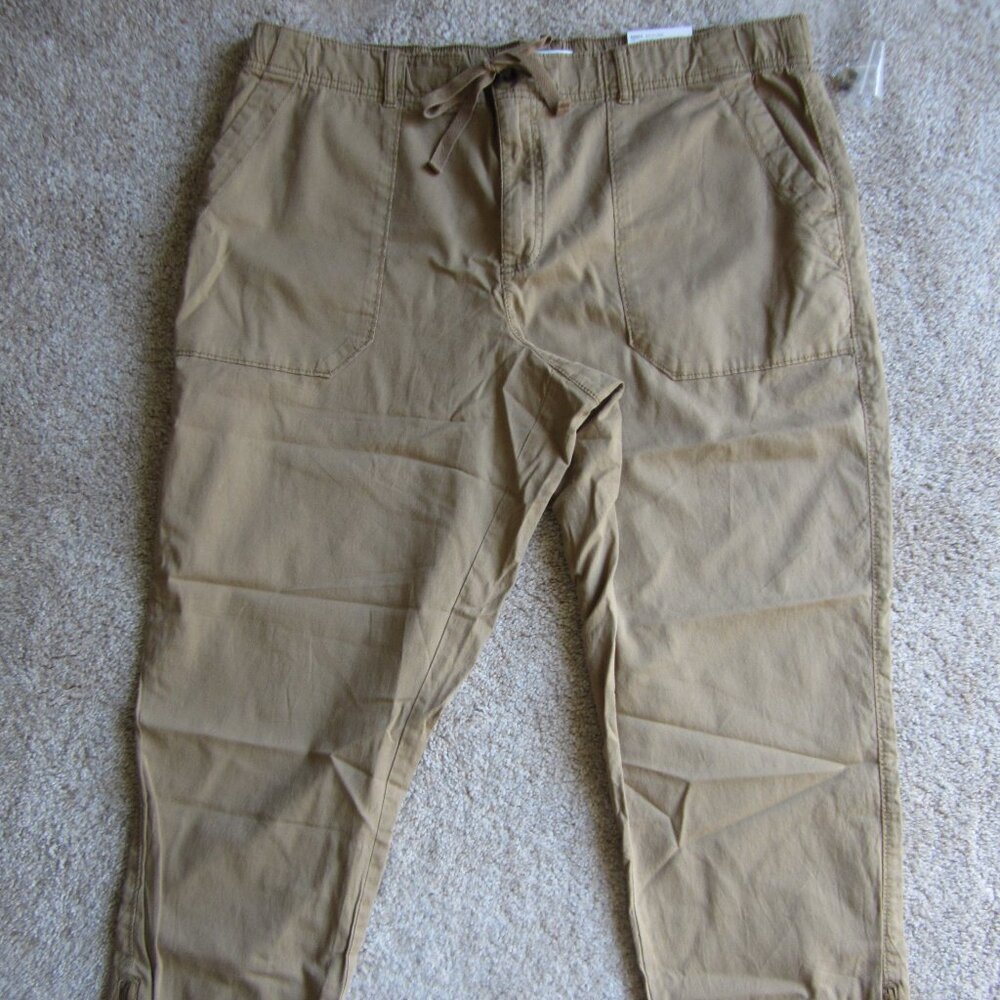 Sonoma women's XXL Core Utility Jogger Khaki Zip Ankle